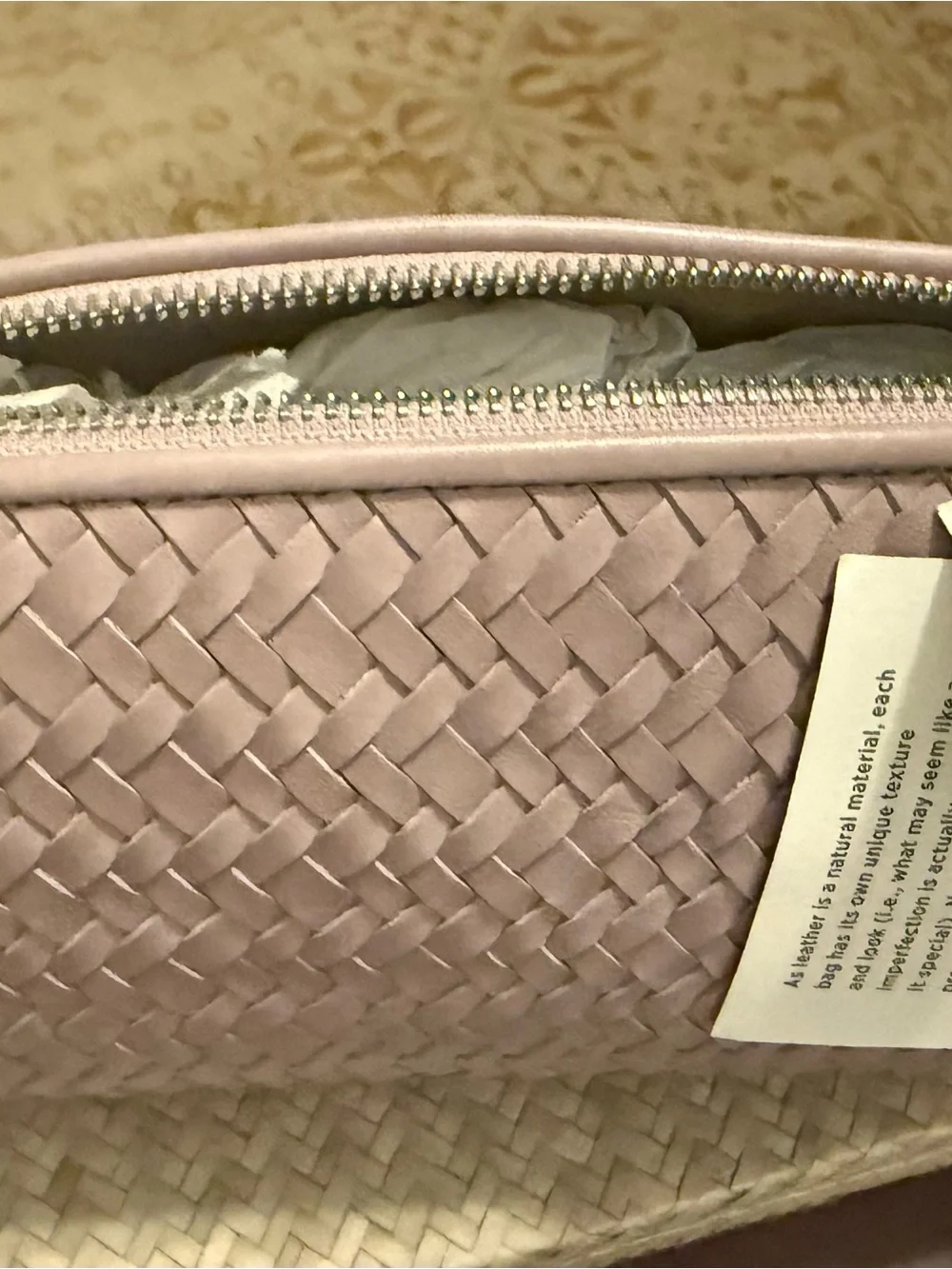 NWT Madewell Signature Woven Zip Pouch Marble Lilac